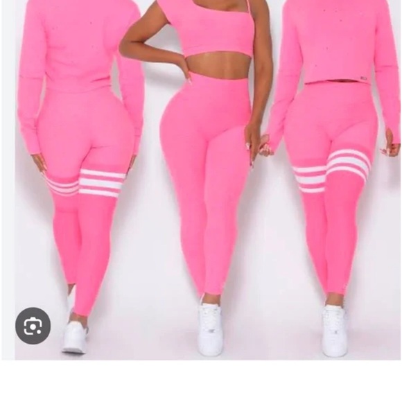 Bombshellsportswear neon all pink leggings. Vibrant leggings buttery soft. - Picture 2 of 2